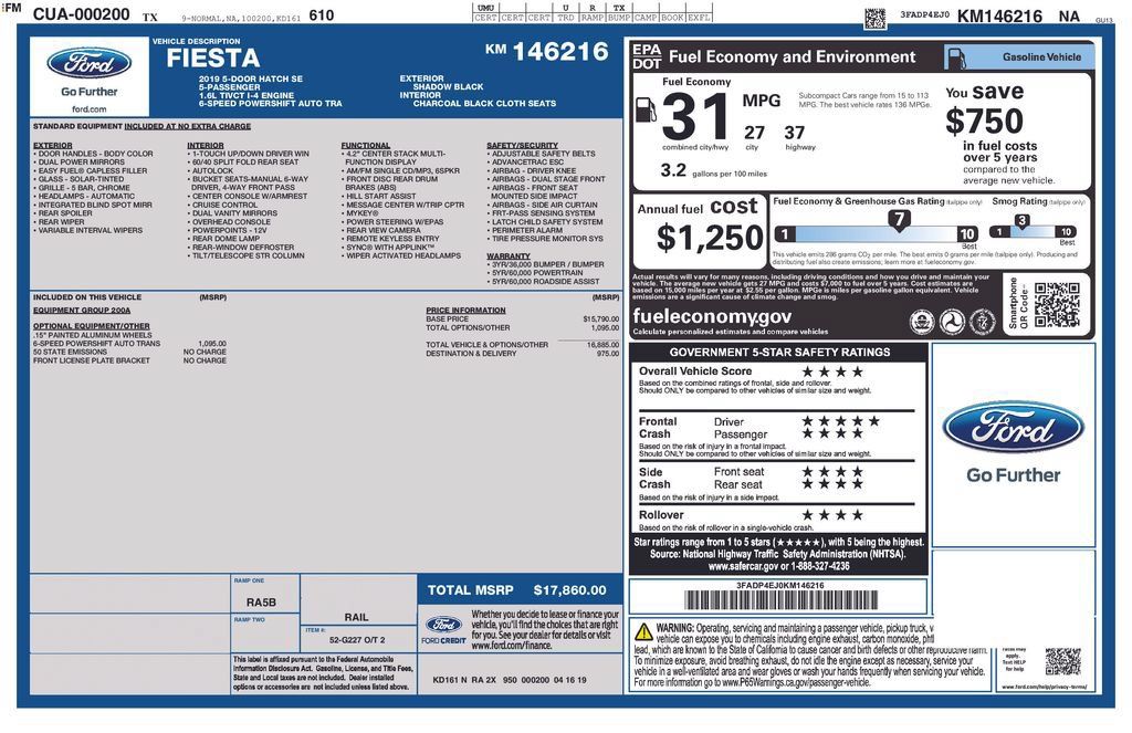 Used 2019 Ford Fiesta SE FWD image 12