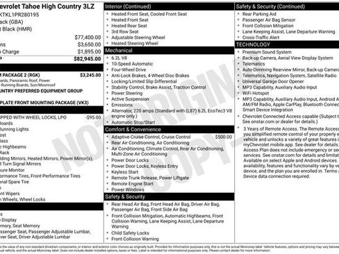 Used 2023 Chevrolet Tahoe High Country w/ Premium Package 2 AWD/4WD image 37