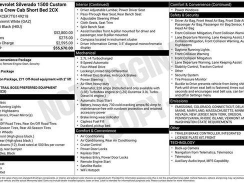 New 2026 Chevrolet Silverado 1500 Custom Trail Boss image 18