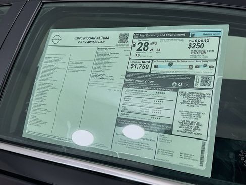 New 2026 Nissan Altima 2.5 SV w/ SV Special Edition Package AWD/4WD image 13