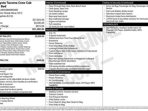 Used 2011 Toyota Tacoma 4x4 Double Cab w/ TRD Sport Pkg image 32