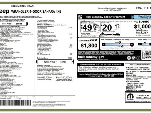 Used 2023 Jeep Wrangler Unlimited Sahara w/ Cold Weather Group AWD/4WD image 4