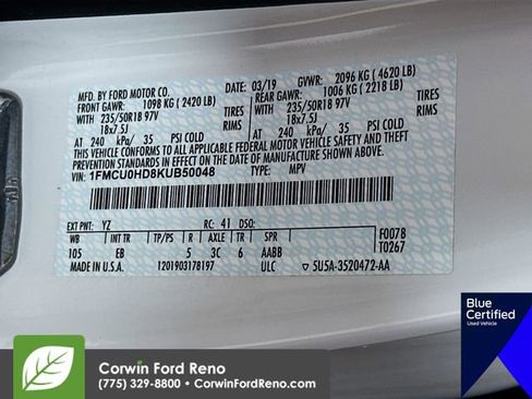 Certified 2019 Ford Escape SEL FWD image 34