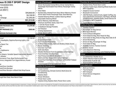Used 2025 Lexus IS 350 F Sport w/ Navigation Package AWD/4WD image 1