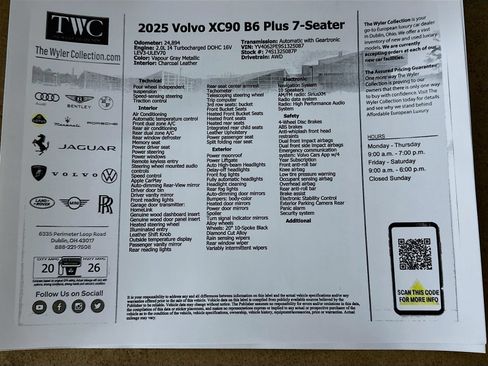 Used 2025 Volvo XC90 B6 Plus w/ Protection Package Premier AWD/4WD image 47