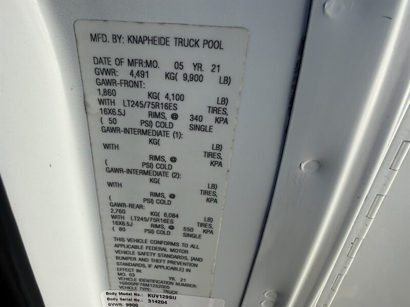 Used 2021 Chevrolet Express 3500 w/ Power Convenience Package RWD image 48