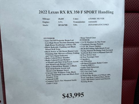 Used 2022 Lexus RX 350 F Sport image 33