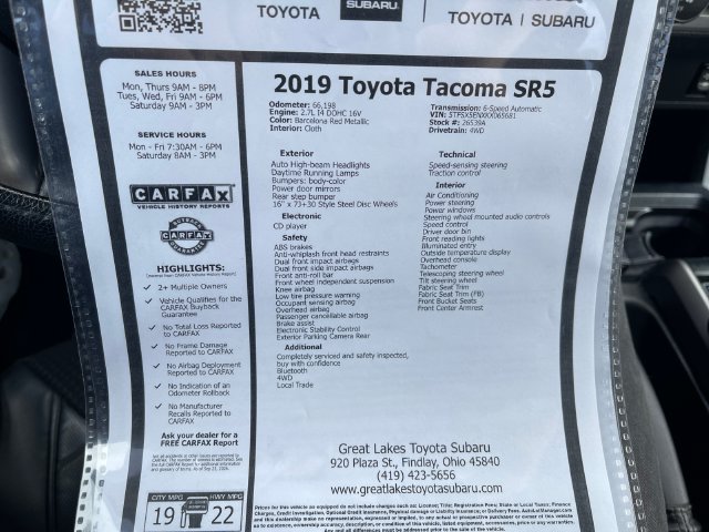 Used 2019 Toyota Tacoma SR5 AWD/4WD image 27