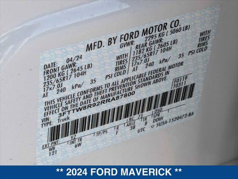 New 2024 Ford Maverick Tremor w/ Tremor Off-Road Package AWD/4WD image 32