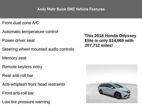 Used 2018 Honda Odyssey Elite image 8