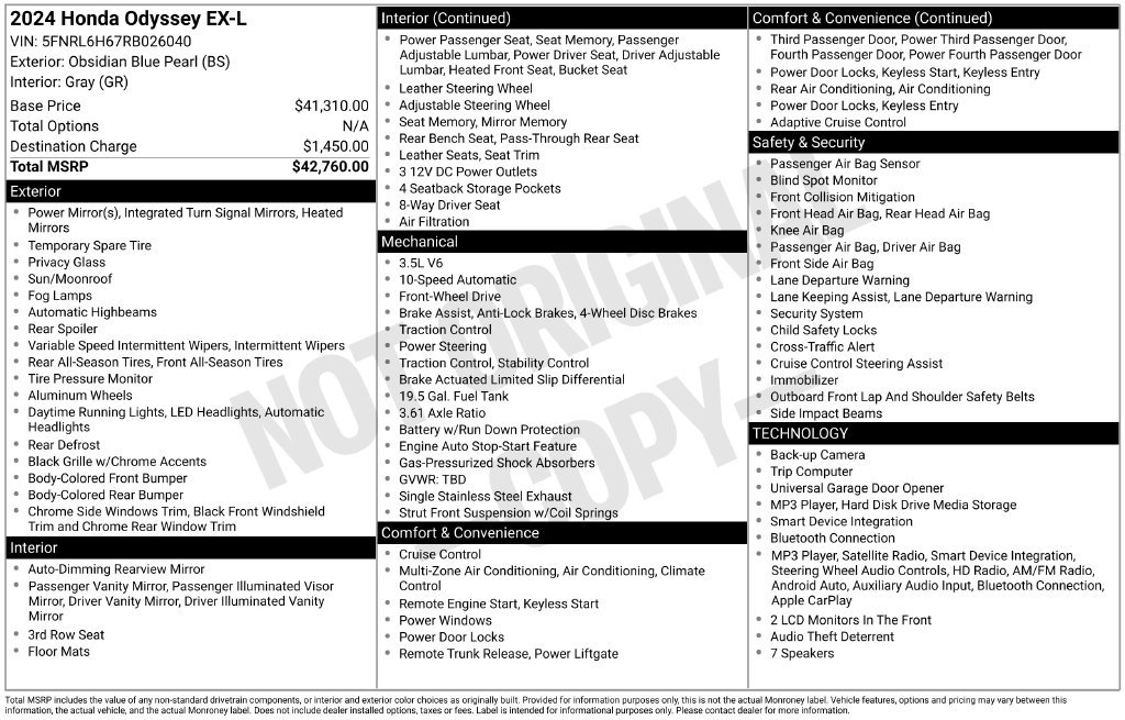 Used 2024 Honda Odyssey EX-L image 32