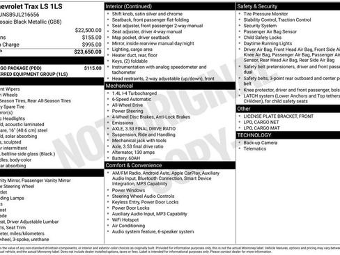 Used 2018 Chevrolet Trax LS w/ LPO, Cargo Package image 4