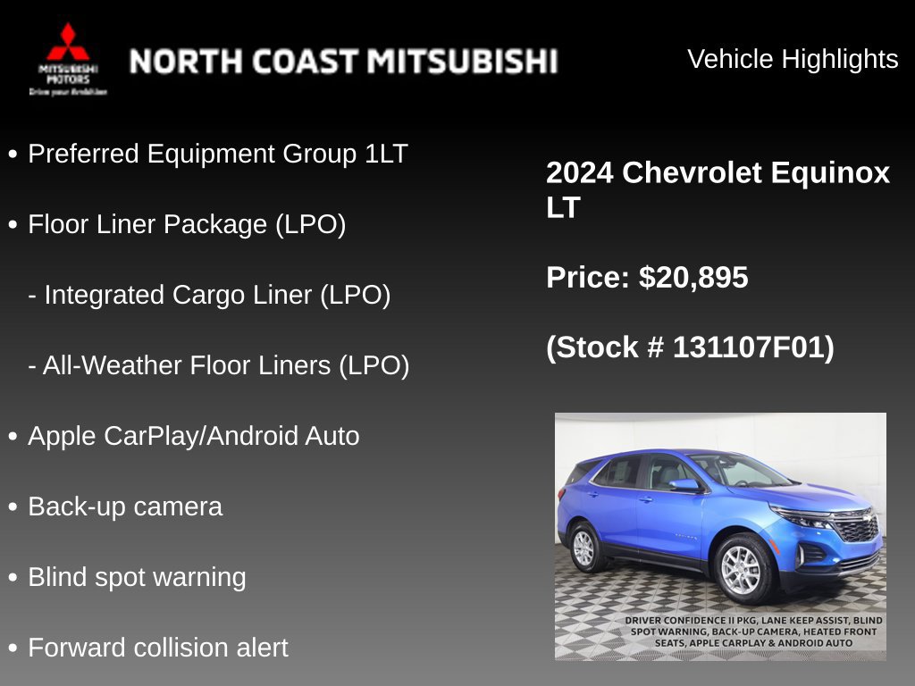 Used 2024 Chevrolet Equinox LT w/ LPO, Floor Liner Package FWD image 2