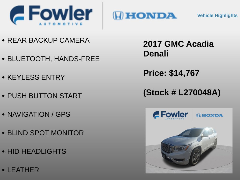 Used 2017 GMC Acadia Denali w/ Technology Package AWD/4WD image 4