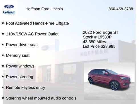 Certified 2022 Ford Edge ST w/ Equipment Group 401A AWD/4WD image 28