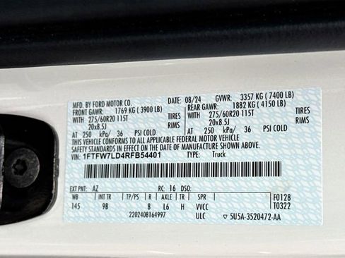 Certified 2024 Ford F150 Platinum w/ Equipment Group 702A High image 36