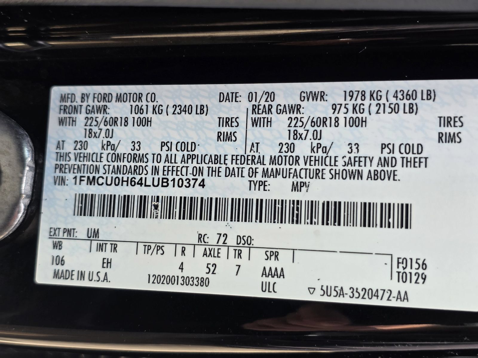 Used 2020 Ford Escape SEL FWD image 31