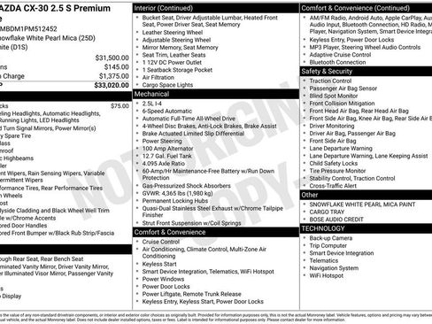 Used 2023 MAZDA CX-30 AWD 2.5 S w/ Premium Package image 7