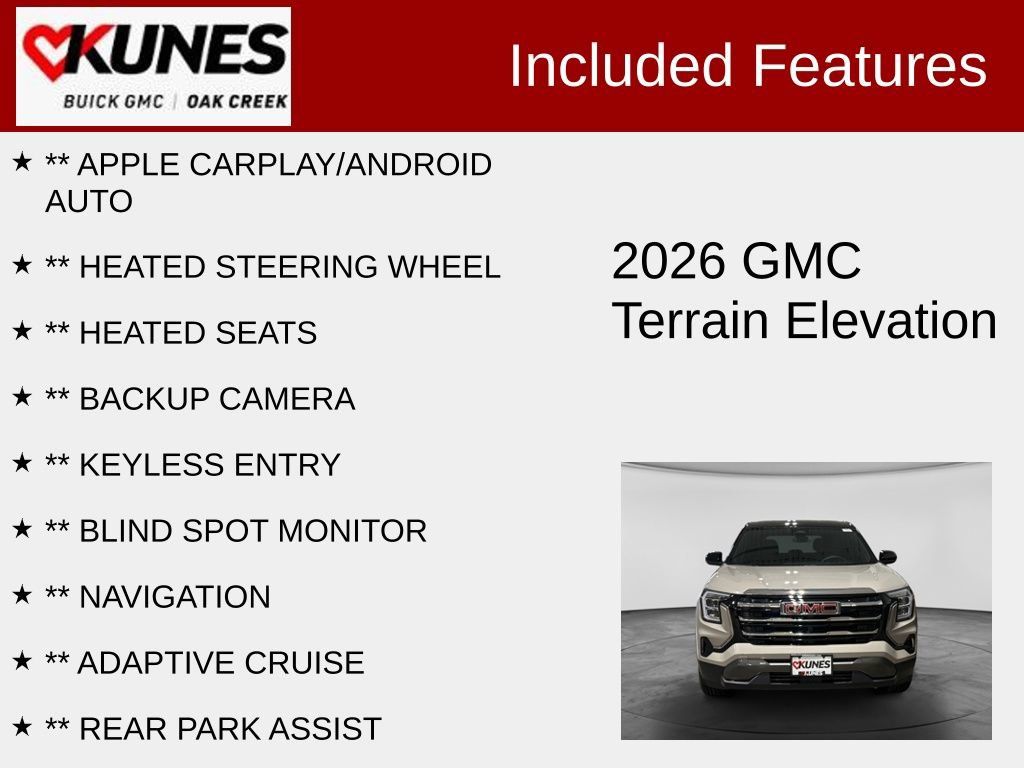 Used 2026 GMC Terrain Elevation w/ LPO, Floor Liner Package AWD/4WD image 2