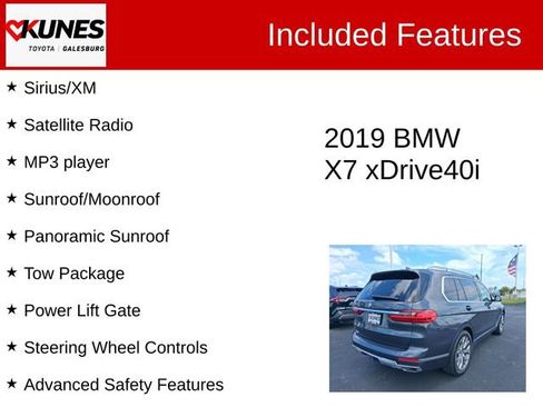 Used 2019 BMW X7 xDrive40i w/ Premium Package AWD/4WD image 3