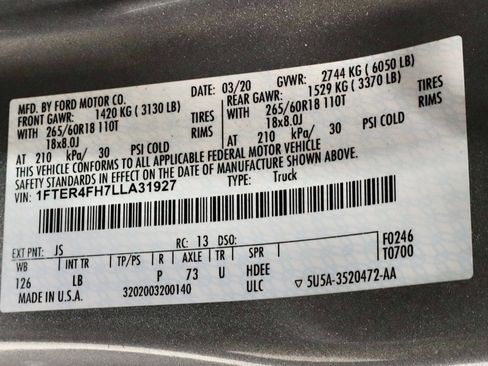 Certified 2020 Ford Ranger XLT w/ Equipment Group 301A Mid image 34