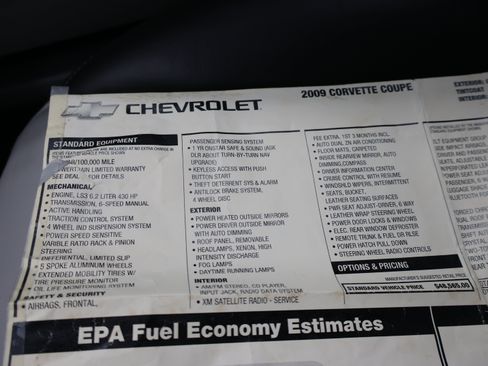 Used 2009 Chevrolet Corvette Coupe w/ Preferred Equipment Group RWD image 39