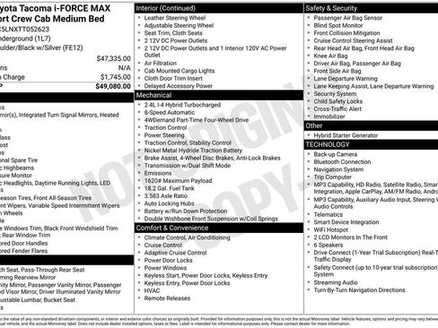 Certified 2026 Toyota Tacoma TRD Sport AWD/4WD image 22