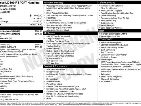 New 2026 Lexus LX 600 F Sport w/ Accessory Package (2T) AWD/4WD image 4