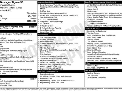 Used 2019 Volkswagen Tiguan SE w/ Panoramic Sunroof Package FWD image 3