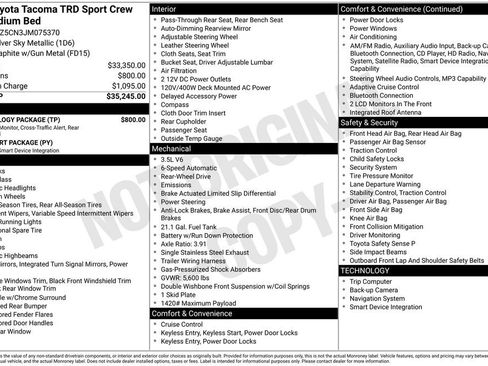 Used 2018 Toyota Tacoma TRD Sport w/ Technology Package image 6