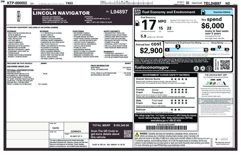 New 2026 Lincoln Navigator Reserve AWD/4WD image 61