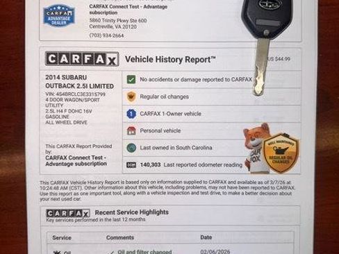 Used 2014 Subaru Outback 2.5i Limited w/ Moonroof Package image 21