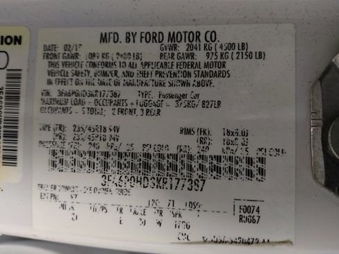 Used 2019 Ford Fusion SE w/ Equipment Group 151A FWD image 33