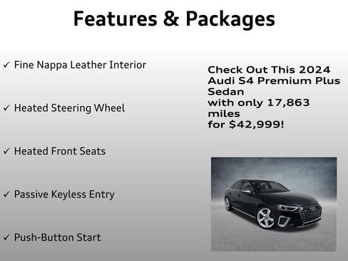 Used 2024 Audi S4 Premium Plus w/ Premium Plus Package image 12