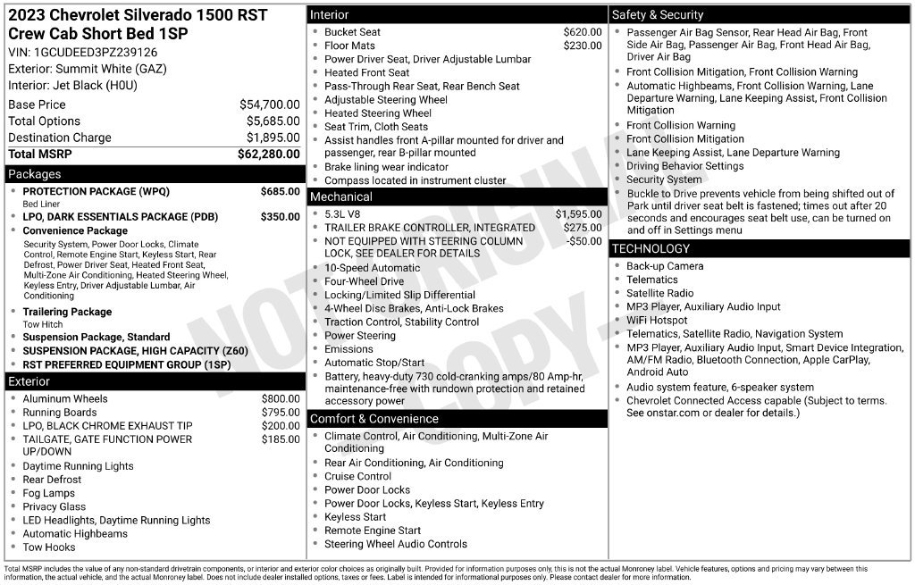 Certified 2023 Chevrolet Silverado 1500 RST w/ Protection Package AWD/4WD image 53