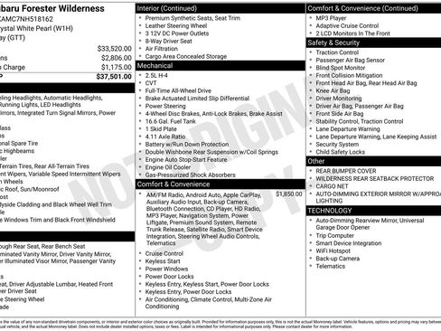 Certified 2022 Subaru Forester Wilderness AWD/4WD image 35