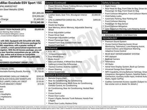 Used 2021 Cadillac Escalade ESV Sport w/ Driver Assist Tech Package AWD/4WD image 32