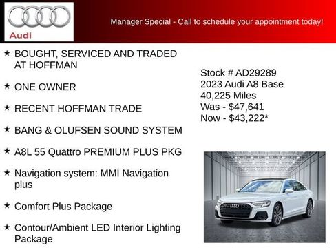 Used 2023 Audi A8 L 3.0T w/ Comfort Plus Package AWD/4WD image 5