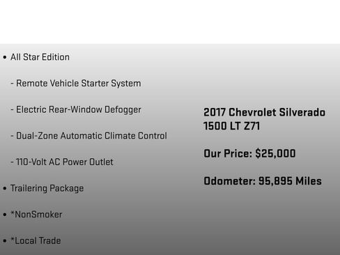 Used 2017 Chevrolet Silverado 1500 LT w/ All Star Edition AWD/4WD image 6