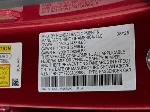 New 2025 Honda Accord LX image 35