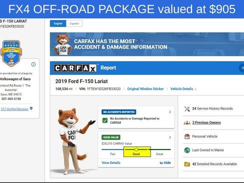 Used 2019 Ford F150 Lariat w/ Equipment Group 502A Luxury AWD/4WD image 12