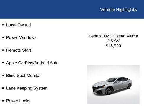 Used 2023 Nissan Altima 2.5 SV FWD image 2