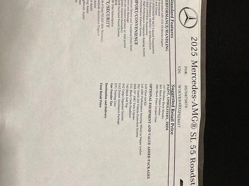 New 2025 Mercedes-Benz SL 55 AMG 4MATIC image 16