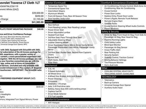Used 2021 Chevrolet Traverse LT AWD/4WD image 3