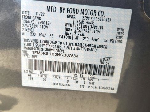 Used 2022 Ford Explorer Platinum w/ Equipment Group 601A AWD/4WD image 7