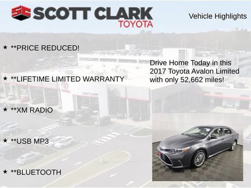Used 2017 Toyota Avalon Limited w/ All Weather Liner Package FWD image 12