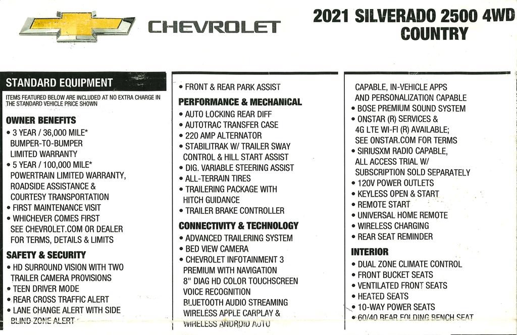 Used 2021 Chevrolet Silverado 2500 High Country w/ Z71 Off-Road Package AWD/4WD image 3
