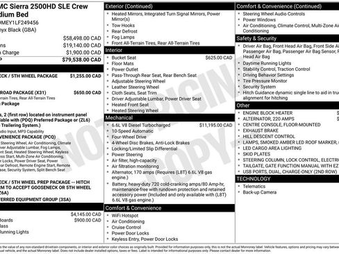 Used 2020 GMC Sierra 2500 SLE w/ Gooseneck/5TH Wheel Package image 1