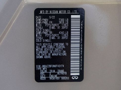 Used 2022 INFINITI QX80 Sensory w/ Cargo Package RWD image 37