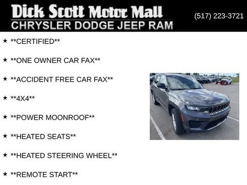 Certified 2024 Jeep Grand Cherokee Laredo X w/ Luxury Tech Group I AWD/4WD image 5